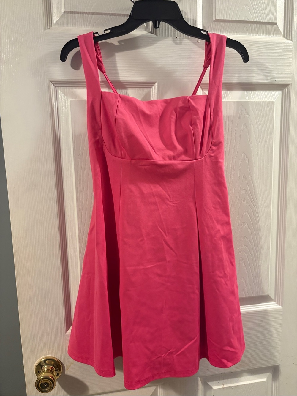 Hot Pink Sleeveless A-Line Dress